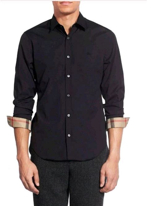 men black burberry shirt|men's burberry button down shirt.